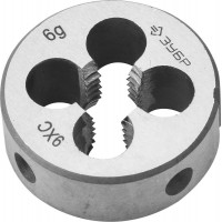 Плашка круглая ручная сталь 9ХС ЗУБР М10 x 1.5 мм 4-28022-10-1.5