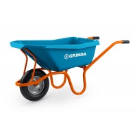 GRINDA GP-21, ударопрочный пластиковый кузов, 110 л, 180 кг, одноколесная, пневматическое колесо, тачка садовая PROLine (422408)