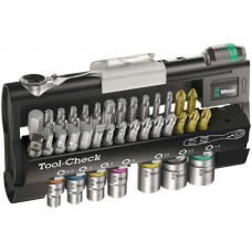 Набор бит и головок с трещоткой 38 пр. Tool-Check 1 SB WE-073220