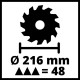 Пила торцовочная Einhell TE-SM 8 L Dual, 1800вт,216х30мм х48 зб,пропил 305х65мм,лазер (4300866)