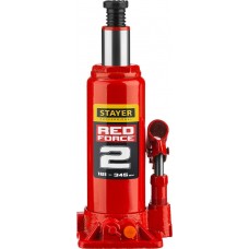 Домкрат бутылочный гидравлический 2 т, 181 - 345 мм RED FORCE Professional STAYER 43160-2