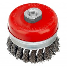Щетка для УШМ Heavy Duty, 80 мм, М14, чашка, крученая проволока 0.5 мм Matrix (74670)