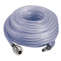 Шланг для компрессора армиров. Einhell 10м, PVC,прозрачный,6мм,15бар,с муфтой и ниппелем (4138100)