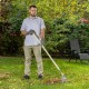 Грабли веерные стальные, 350 х 1450 мм, 18 круглых зубьев, деревянный черенок, Сибртех (61781)