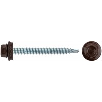 Шурупы кровельные со сверлом 4.8 х 50 коричневый RAL-8017 100шт , Фасовка (23544-0)