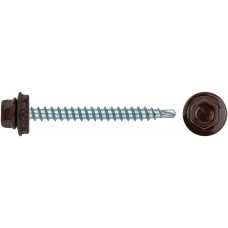 Шурупы кровельные со сверлом 4.8 х 50 коричневый RAL-8017 100шт , Фасовка (23544-0)