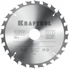 Пильный диск по дереву Fast, 250 х 30 мм, 24Т KRAFTOOL 36950-250-30