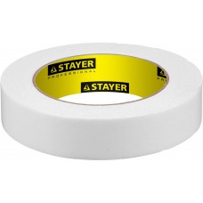 Лента клейкая двухсторонняя 25 мм, 5 м, белая, на вспененной основе STAYER Professional 12231-25-05