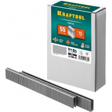 Скобы тип 55 (90/C), 15 мм, калибр 18GA, 5000 шт KRAFTOOL 31789-15