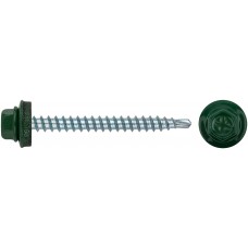 Шурупы кровельные со сверлом 4.8 х 50 зеленый, RAL 6002 250 шт. (фасовка) (23542-4)