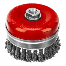 Щетка для УШМ Heavy Duty, 100 мм, М14, чашка, крученая проволока 0.5 мм Matrix (74672)