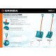 Снеговая лопата FIBER-400, фиберглассовый черенок, пластиковый ковш 400мм GRINDA 39941