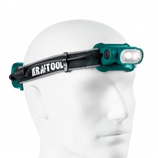Фонарь налобный аккумуляторный 500 лм, 5 режимов, 1000мАч, 3ААА Hybrid power KH-10 KRAFTOOL 56452