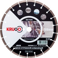 Диск алмазный для бетона, лазерная сварка 300x25.4x40x3.0x10mm KRUGO (LCB12A)