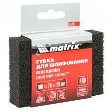 Губка для шлифования, 100 х 70 х 25 мм, мягкая, P 60 Matrix (75701)