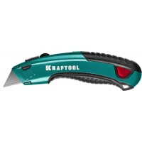 Нож универсальный с автостопом, 2 лезвия KRAFTOOL 09241