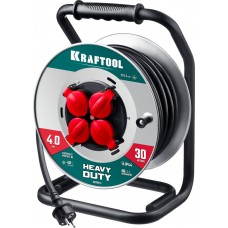 Силовой удлинитель на стальной катушке КГ 3х2.5 30м 4000Вт IP44, HEAVY DUTY KRAFTOOL 55086-30_z01