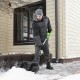 Лопата для уборки снега, полипропилен, 535х375х1400, стальной черенок, BASE Palisad (61493)