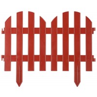 Декоративный забор Палисадник, 28 х 300 см, терракот, 7 секций GRINDA 422205-T