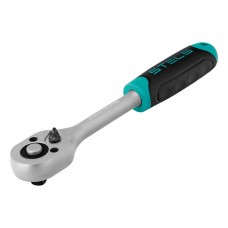 Ключ-трещотка 3/8, CrV, 72 зуба, с быстрым сбросом, матовый хром Stels