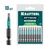 Биты OPTIMUM TX20 50 мм 10 штук KRAFTOOL 26126-20-50-10