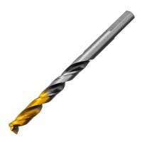 Сверло спиральное по металлу 7,5 x 109мм, Р6М5, Golden Tip, многогранная заточка Denzel (718281)