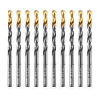 Сверло по металлу, 5 мм, HSS-Tin, Golden Tip, 10 шт. Denzel (717213)