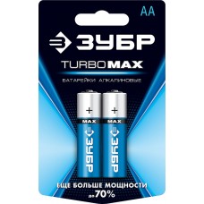 Батарейки алкалиновые TURBO-MAX, AA x 2, 1.5 В ЗУБР 59206-2C_z01