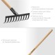 Садовые грабли GT-10 WOOD, 260 х 80 х 1300 мм, 10 прямых зубцов, углерод. сталь, антикор. покрытие, черенок дерев. высш. сорт GRINDA 39583-10