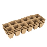 Кассета для рассады, 310 х 100 х 50 мм, 12 ячеек, торфяная, 3 шт, (64368)