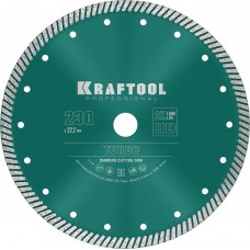 Сегментированный алмазный диск Turbo, 230 мм, (22.2 мм, 10 х 2.8 мм) KRAFTOOL 36682-230