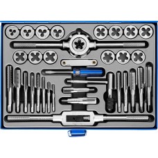 Набор метчиков и плашек 35 предметов сталь Р6М5 Профессионал ЗУБР 28110-H35