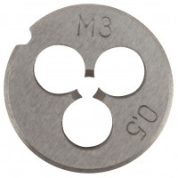 Плашка метрическая, легированная сталь М3х0,5 мм (70820)