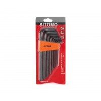 Набор удлиненных шестигранных ключей SITOMO HEX 2–12 мм, CrV, оксидирование, (9шт)