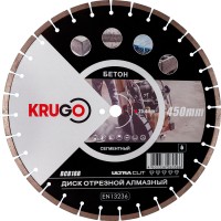 Диск алмазный для бетона 450x25.4x40x3.8x12mm KRUGO (BCB18B)