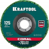 Диск полимерно-шлифовальный синтетический коралловый, 125 х 22.2 мм KRAFTOOL 36599-125