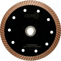 Диск алмазный Турбо с фланцем по граниту 125 x 1,4Е x 2,2 x 10Н x М14 KRUGO (RTB05AM14 )