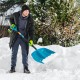 Лопата для уборки снега, полипропилен, 450х450х1355 мм, алюминиевый черенок, усиленная, LUXE Palisad (61678)