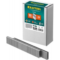 Скобы тип 55 (90/C), 20 мм, калибр 18GA, 5000 шт KRAFTOOL 31789-20