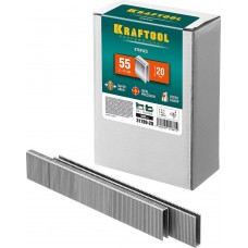 Скобы тип 55 (90/C), 20 мм, калибр 18GA, 5000 шт KRAFTOOL 31789-20