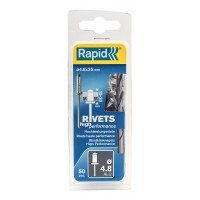 Заклепка алюминиевая 4.8 х 25 мм 50 штук RAPID 5000392