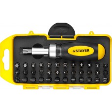 Отвертка реверсивная с насадками 38 предм. Compact-38 STAYER 2557-H38
