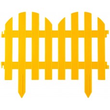 Декоративный забор Палисадник, 28 х 300 см, желтый, 7 секций GRINDA 422205-Y