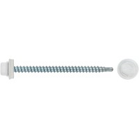Шурупы кровельные со сверлом 4.8 х 70 100шт , белый RAL 9003 (фасовка) (23553-0)