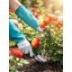 Перчатки садовые кожаные для колючих кустарников с увеличенной крагой усиленная ладонь и кончики пальцев PRO Line размер M (8) GRINDA ROSE 11304-M