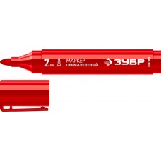Перманентный маркер МП-300 красный, 2 мм ЗУБР 06322-3