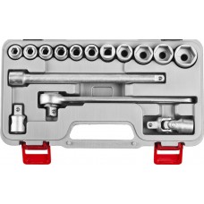 НИЗ Шоферский инструмент №2Д, 15 предм., 1/2, в пластиковом кейсе, набор торцовых головок (2761-20)