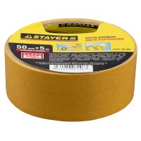Лента клейкая двухсторонняя 50 мм, 5 м, на полипропиленовой основе STAYER 1221-50-05
