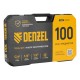 Набор инструментов, 1/2, 1/4, CrV, S2, пластиковый кейс, 100 предметов Denzel
