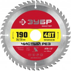 Диск пильный по дереву Чистый рез 190 x 30/20 мм, 48T ЗУБР 36914-190-30-48_z01